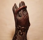 Baying Kirin Vtg Chinese Wood Carving Buddha Japanese Antique Statue Fu Dog Art