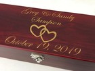 Rosewood Wine Box With Custom Engraved Lid Personalized Wedding Anniversary Gift