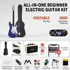      Donner Dst-100 Electric Guitar With Amp Solid Body Hss Pickups Sapphire Blue