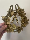 Vintage All Season Holiday Dresden Style Petite Choses 7 Inch Brass Wreath