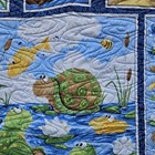 New Handmade Baby Boy Crib Panel Blanket 34x40  Machine Quilted 