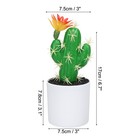 6 7 x3  Artificial Cactus Fake Flowering Cactus Decor Faux Succulents Plants