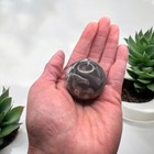 Black Flower Agate Sphere  8  With Druzy
