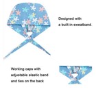 2x Surgical Scrub Cap Doctor Nurse Kitchen Cotton Hat With Sweatband Adjustable