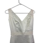Venus Informals Ivory Satin V-neck Bridal Gown Wedding Dress Size 2 6236-119