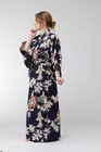 Japanese Kimono Women Flower Viewing Cotton Sateen Robe Made In Japan