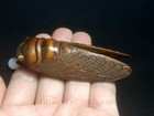 3 2 Inch Boxwood Hand Carved Cicada Figure Statue Netsuke Gift Old Collectable