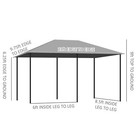 13  X 10  Steel Outdoor Patio Gazebo Pavilion Canopy Tent W  Curtains Grey