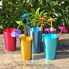 6 Pcs Anodized Aluminum Tumblers Drinking Glasses Vintage Retro Metal Cup New 