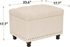 Storage Ottoman 23 6    - Upholstered Footrest  350 Lb  Load Capacity  Ivory