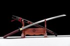 Red Black Katana Functional Sharp Japanese Samurai Sword 1060 Carbon Steel