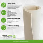 Nitrile Rubber Sheet Food Grade 1 16    062   Thick 5  X 10ft Buna-n  Off-white
