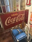 Antique   46 Usa Coca-cola Soda Yellow Dot Metal Flange Bottle Sign Double Sided