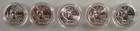 Lot Of  5  1986 France Piedfort 100 Francs Silver Statue Of Liberty - 30 Grams