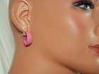 Super Cute Vintage Pink Enamel Hoop Earrings  3156jl