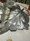 Vintage Mexican Pewter Design Large Leaf Serving Tray 8   x8 5   