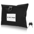 Secure Cash Bag With Lock   2 Keys - Money Deposit Bag  Zippered  11 4 x8 3