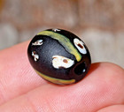 Antique Venetian Black Lampwork Italian Ghost Bead Floral Designs African Trade 