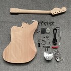 Diy Electric Guitar Kit Jag Style Build Your Own Mahogany Body Unfinished Ss
