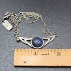 American Eagle Aeo Necklace Blue Stone Pendant Chain Silver Tone 17 -18 5 