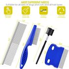 4 Pack Flea Lice Comb  2-in-1 Stainless Steel Dog Cat Grooming Combs With Rounde
