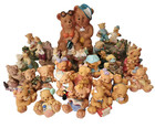 Lot Of 25 Miniature Teddy Bear Figurines Assorted Scene Or Action Resin Ceramic
