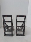 Mercana Wrought Iron Suspension Bridge Bookends Black Metal Industrial Set Of 2