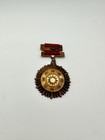 Chinese Wwii Militaria Medal Sunburst Design Red Ribbon Original War Era 1939-45