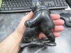 Signed Inuit Eskimo Soapstone Carving Of A Man Preparing With Canada Sticker