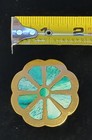 Vintage Brass With Blue Inlay Pill Box