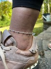 Ankle Bracelet Rosary Cross Beads Anklet 925 Sterling Silver Adjustable 8 -11 5 