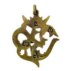 Om Aum Mantra Spiritual Symbols Hindu Murti Brass Charm Thai Amulet Pendant