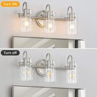 3 Lights Vanity Light Fixture  Brushed Nickel Bathroom Wall Sconces  Modern W   