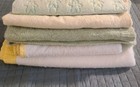 Lot Of 4 Vintage Baby Blankets And 3 Burp Cloths