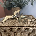 Vintage Set Of 3 Flying Birds Seagulls Brass Hanging Mcm Wall Decor