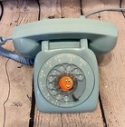Vintage Rotary Dial Telephone Aqua Blue Automatic Electric Tested Works 