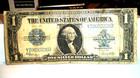 1923 One Dollar Silver Certificate  horse Blanket  Large Size Note  Blue Seal 