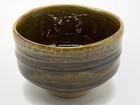 Japanese Green Glaze Yohen Half Cylinder Chawan Bowl Signed-cw2360