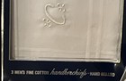 Set Of 3 Antique White Linen Embroidered Monogram    em    Handkerchiefs New