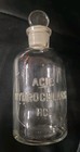 Antique Small Clear Glass Apothecary Chemist Bottle Hydrochloric Acid W stopper