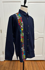 Xl Hand Made Long Sleeve San Antonino Embroidery Mexican Guayabera Shirt 