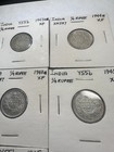 British India Silver 1 4 Rupee Lot  7 Coins  1943  1944  1945 Xf-au Higher Grade