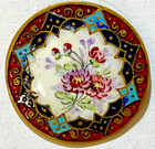 Large Antique 19c Multicolored Enamel Button