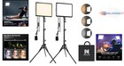 2-pack Led Lighting Kit  22w Adjustable Studio Light With Tripod For Photography