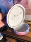 German Mademoiselle Half Doll Powder Jar Trinket Box Antique Lady W flowers