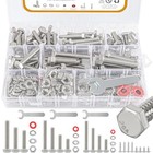 300pcs Hex Bolts And Nuts Kit 304 Stainless Steel Bolts 1 4-20  5 16-18 3 8-16