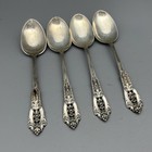  4  Rose Point By Wallace Sterling Silver Teaspoon 6  Flatware Spoons