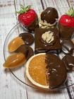 Realistic Fake Food Chocolate Dipped Fruit Desert Strawberry Display Prop Faux