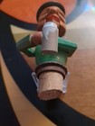 Vintage Bottle Stopper Man Drinking From Stein Mechanical Hand Carved Wood Cork