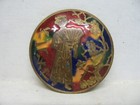 Vintage Metal enamel Broach Pin Chinese Lady Holding Fan